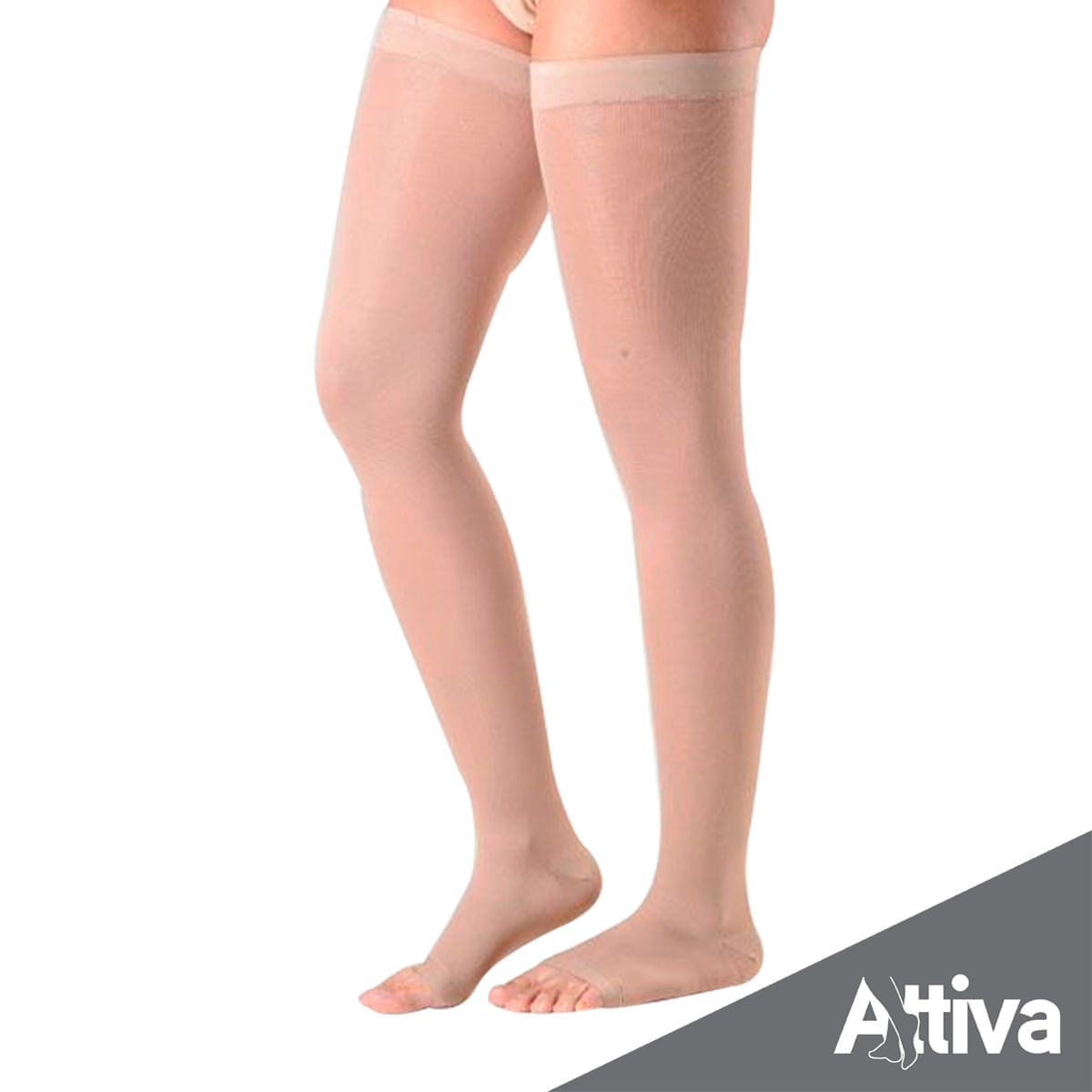 Meia Coxa 7/8 Attiva Media Compressao 18-21 Fem Aberta Natural Tamanho G Cor NATURAL G