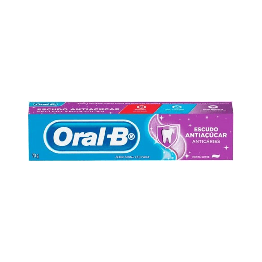 Kit Creme Dental Oral-B Escudo Antiaçúcar Anticáries 70g 3 Unidades