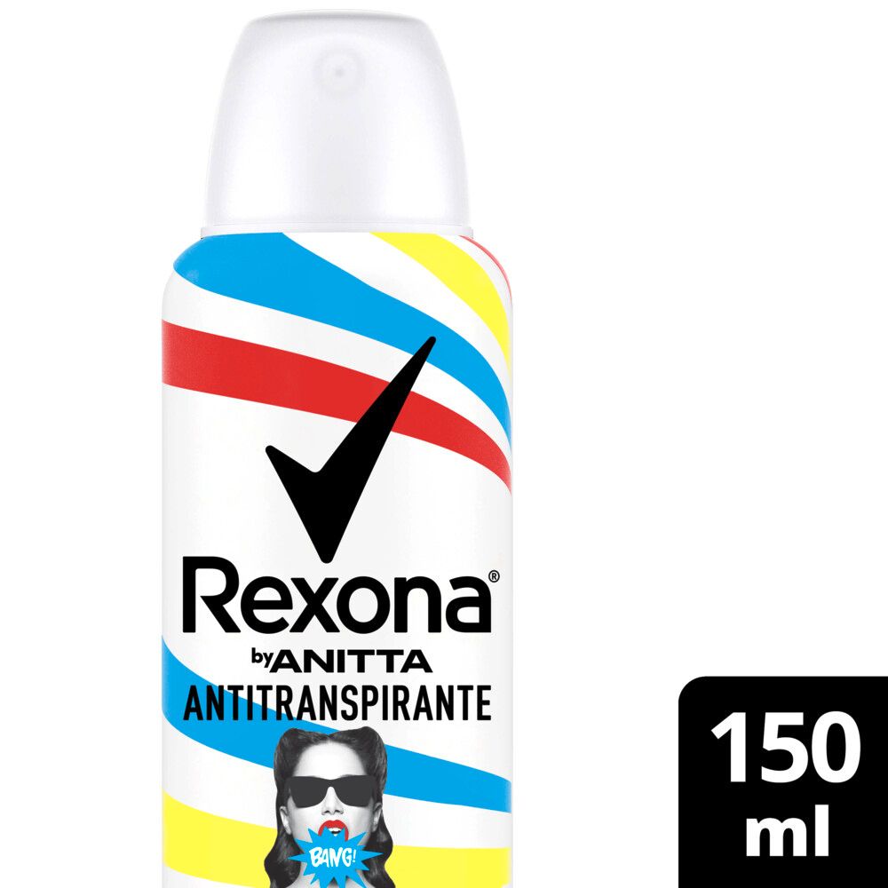 Desodorante Antitranspirante Rexona by Anitta Bang 72h Aerosssol 150ml