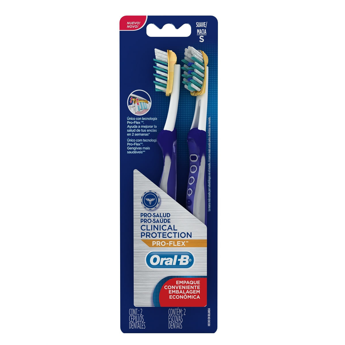 Escova Dental Oral-b Pro-saúde Pro-flex 2 Unidades