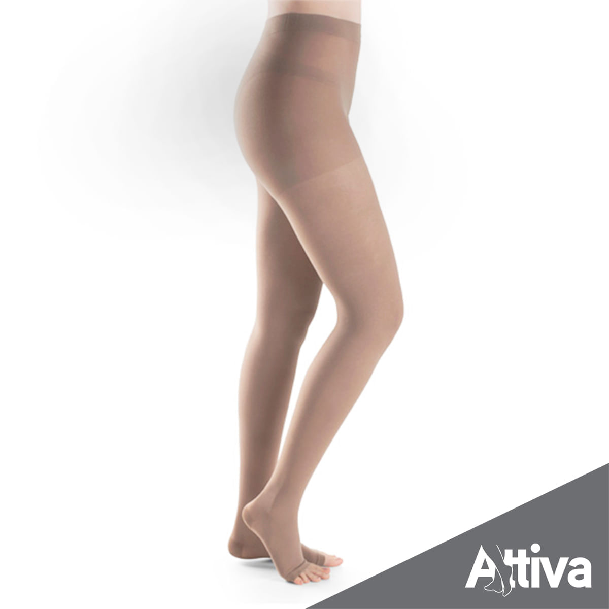 Meia Calca Attiva Media Compressao 18-21 Fem Aberta Natural Tamanho M Cor NATURAL