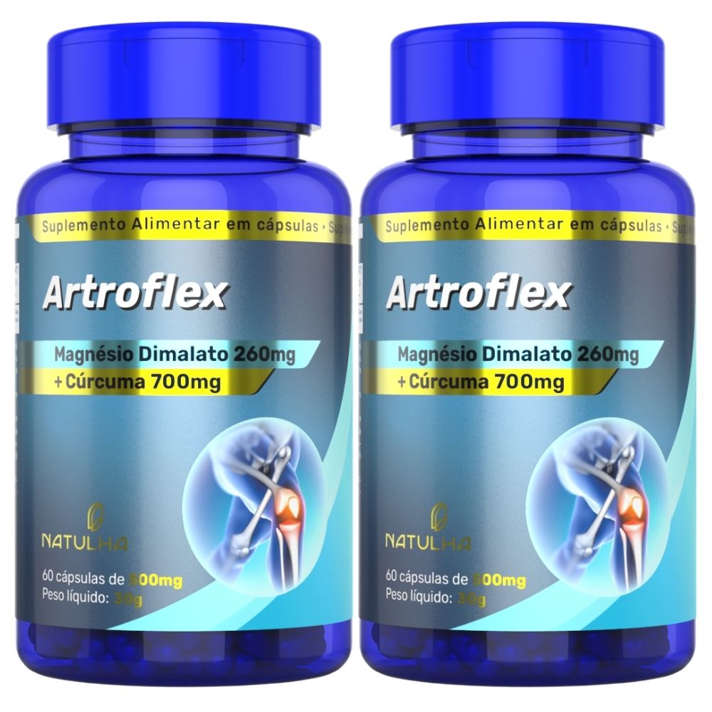 KIT 2X ArtroFlex ( Cúrcuma + Magnésio Dimalato) 60 Cápsulas - Natulha