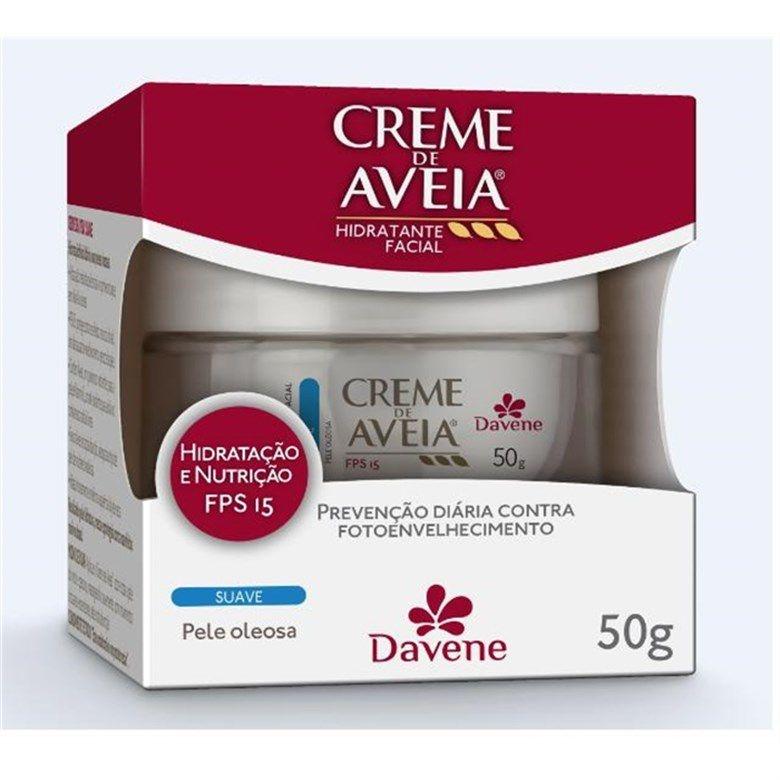 Creme Facial de Aveia Davene Suave para Pele Oleosa FPS 15 50g