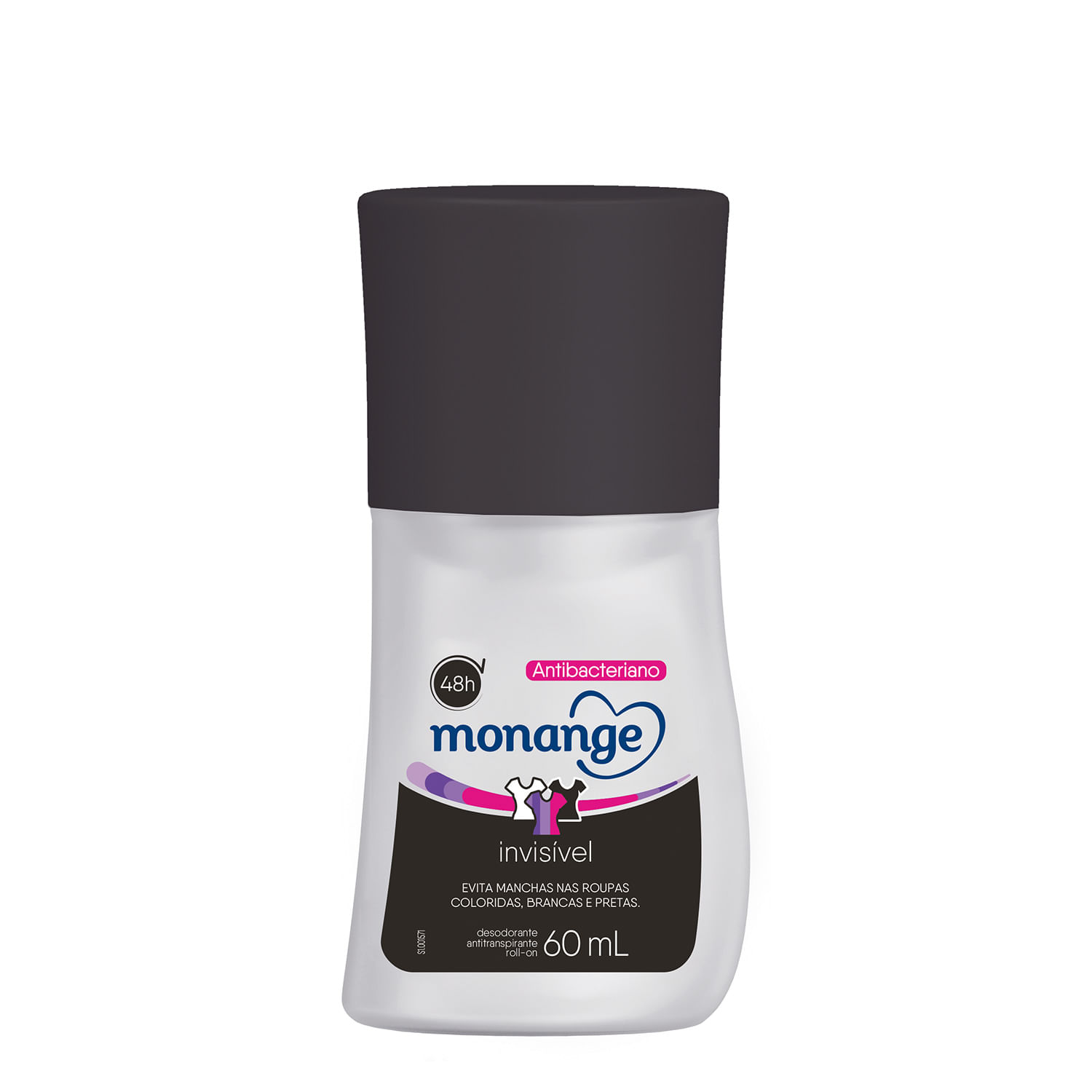 Desodorante Antitranspirante Monange Invisível 48h Roll-On 60ml