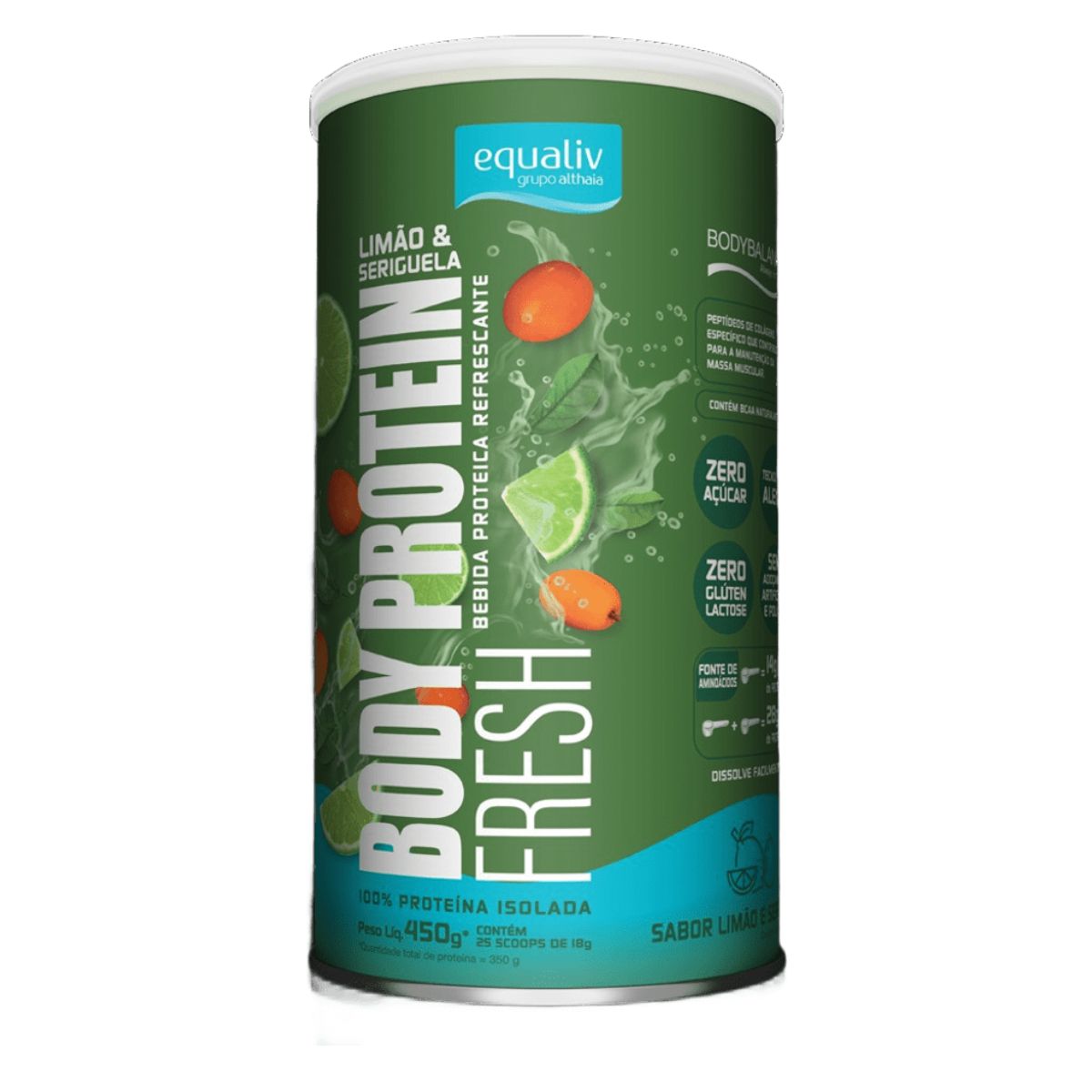 Suplemento Alimentar Equaliv Body Protein Fresh Sabor Limão Com Seriguela 450g