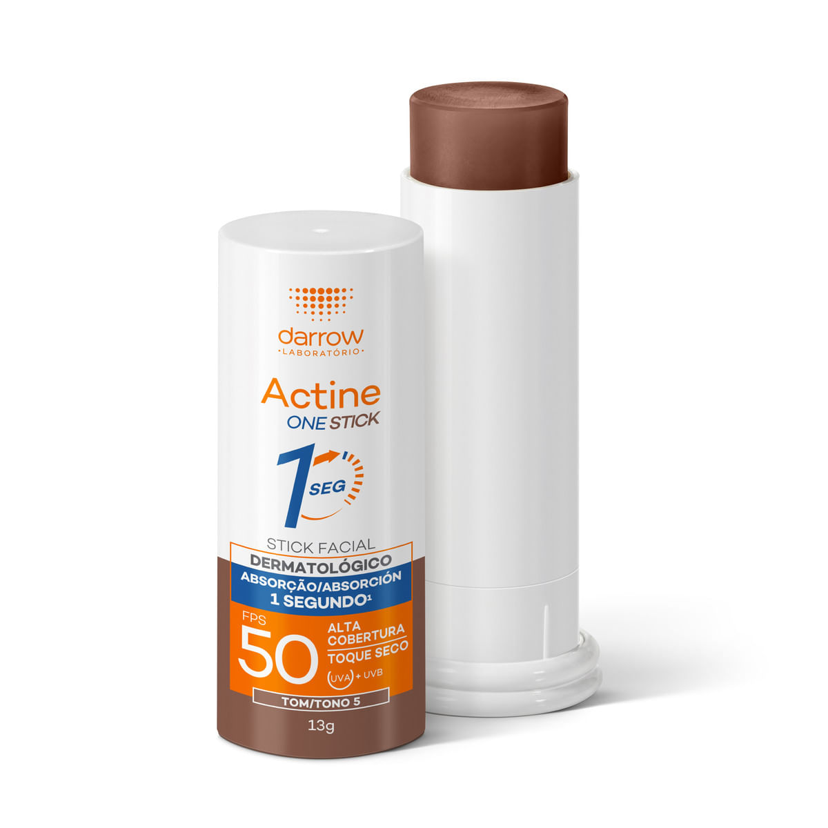 Protetor Solar Facial Actine One Stick Cor 5 Fps50 13g