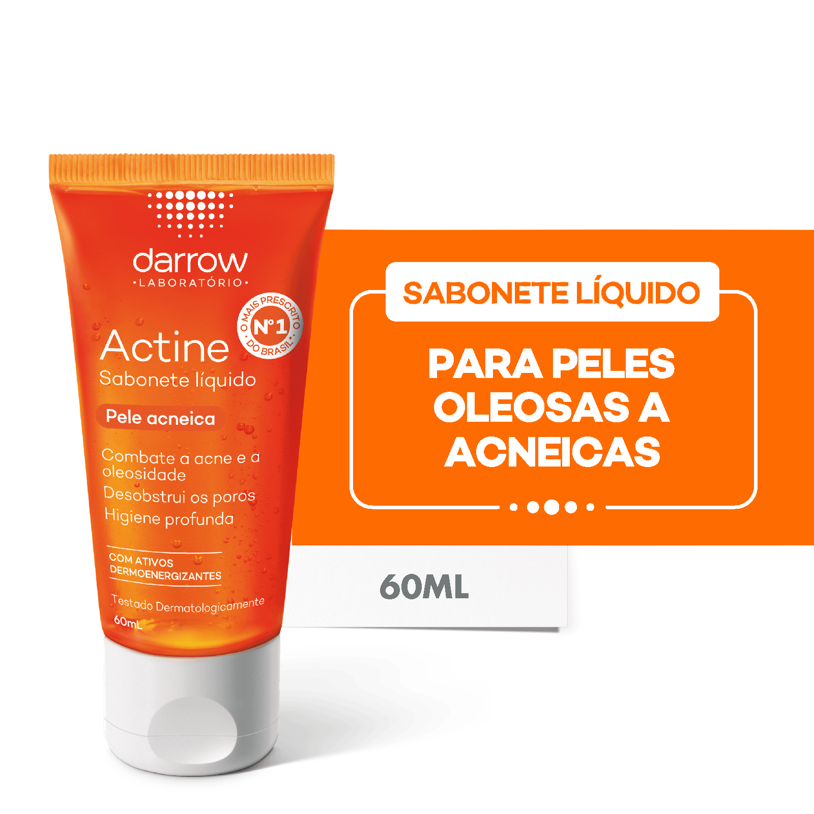 Actine Sabonete Líquido, Pele Oleosa A Acneica, Darrow - 60ml