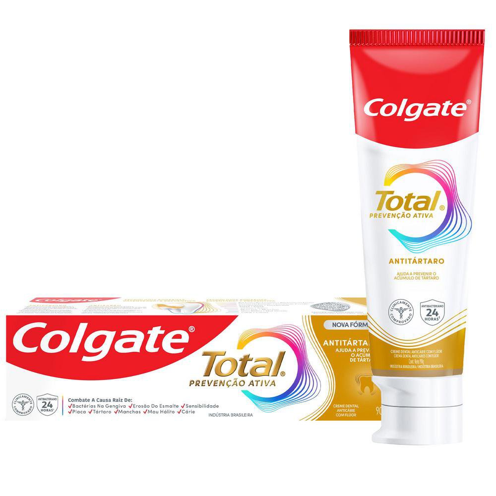Creme Dental Colgate Total Prevenção Ativa Antitártaro 90g