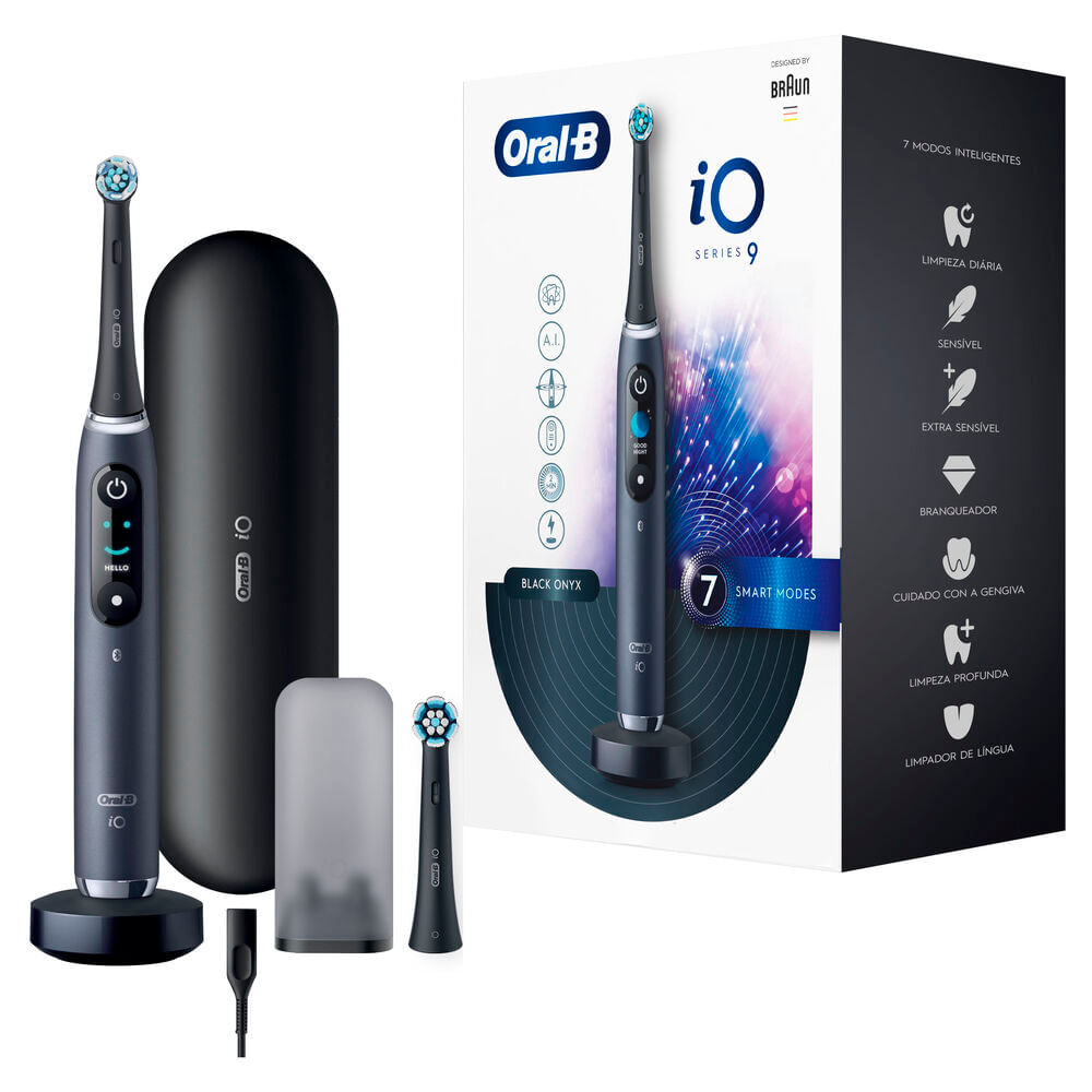Escova de Dentes Elétrica Oral-B iO9 com Cabo Recarregável 1 Kit