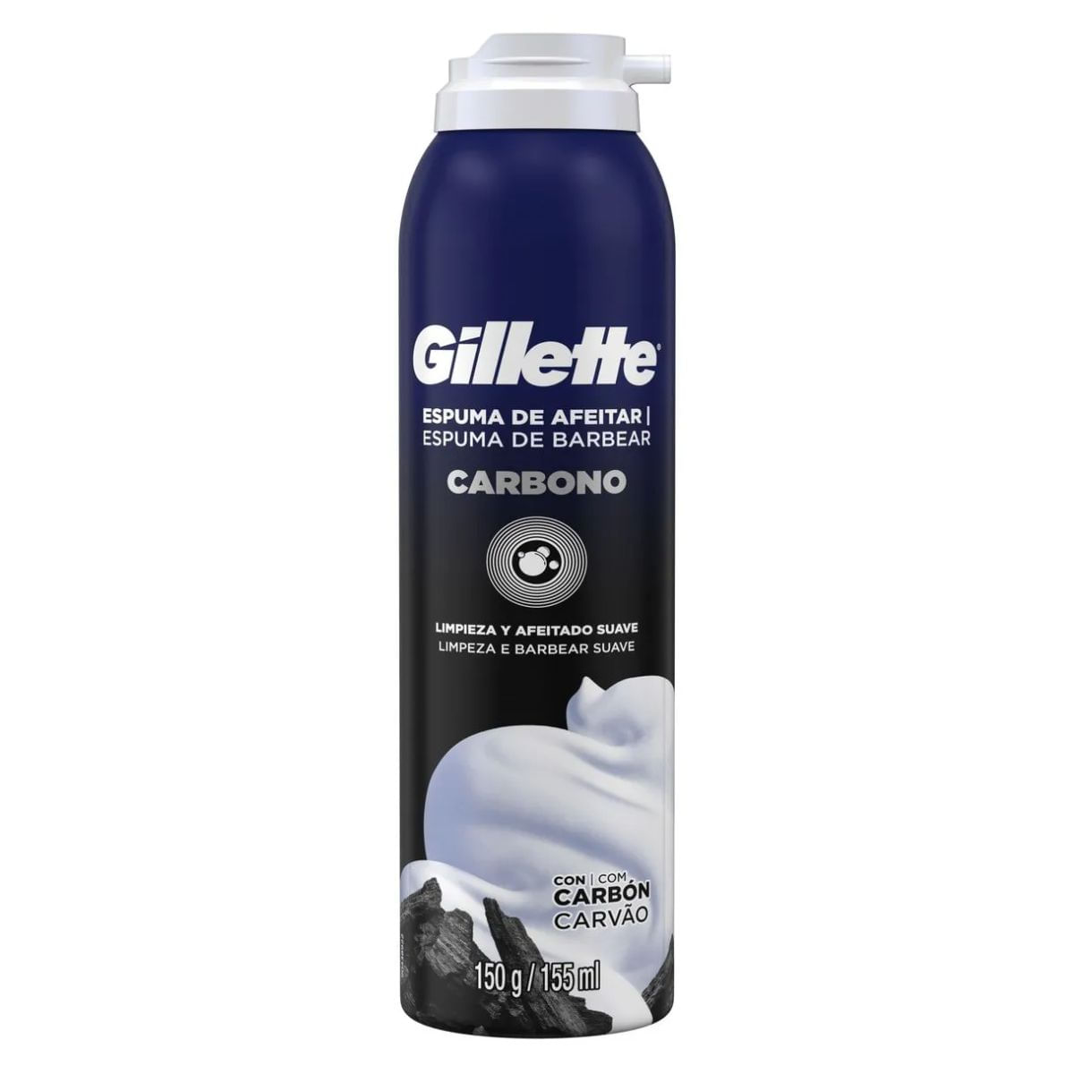 Espuma de Barbear Gillette Carbono Carvão Ativado 155ml