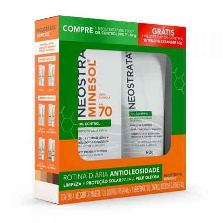 Protetor Solar Neostrata Minesol Oil Control Fps 70 Com 40g + Gel De Limpeza Intensive Cleanser Com 60g