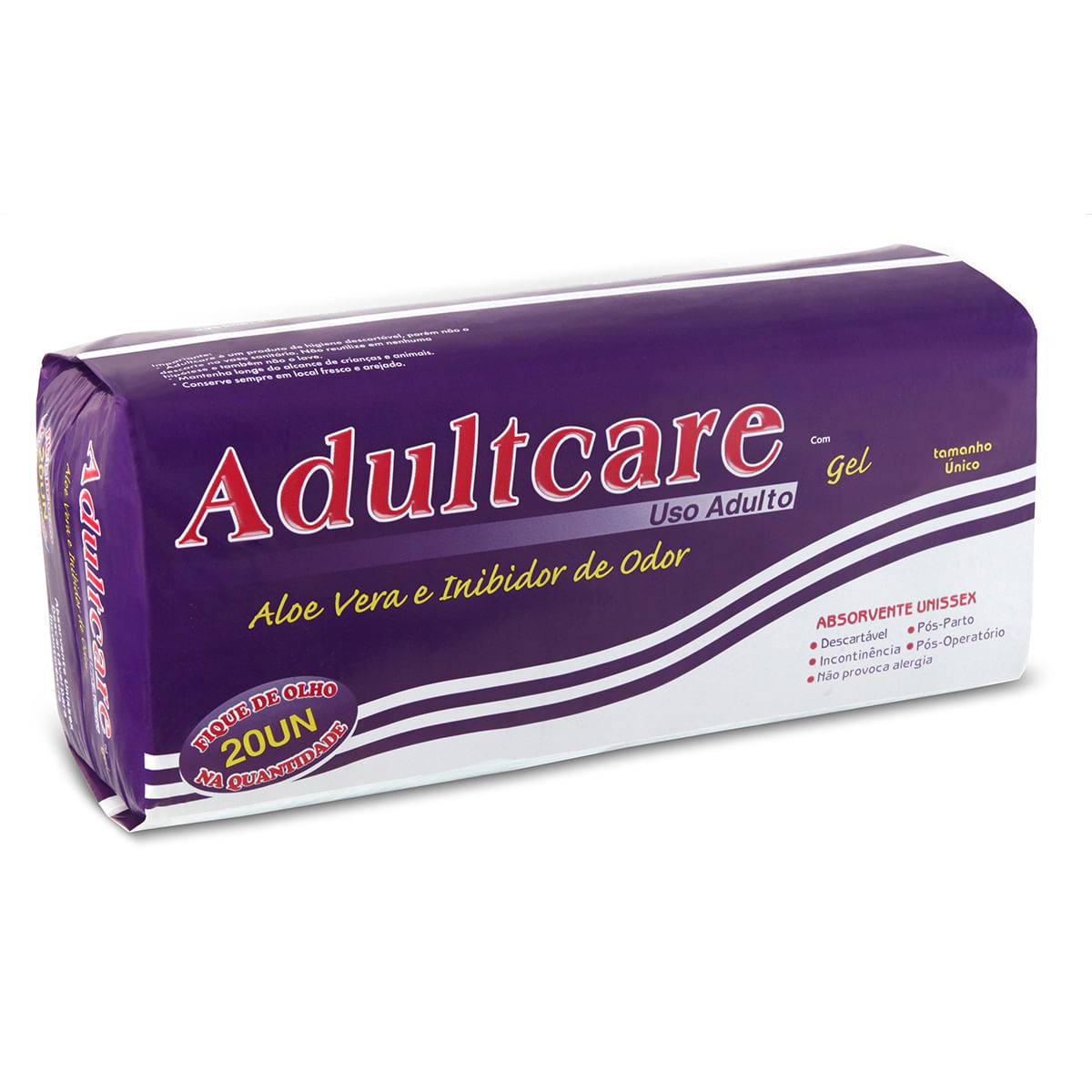 Absorvente geriátrico Adultcare Tamanho Único Com 20 unidades
