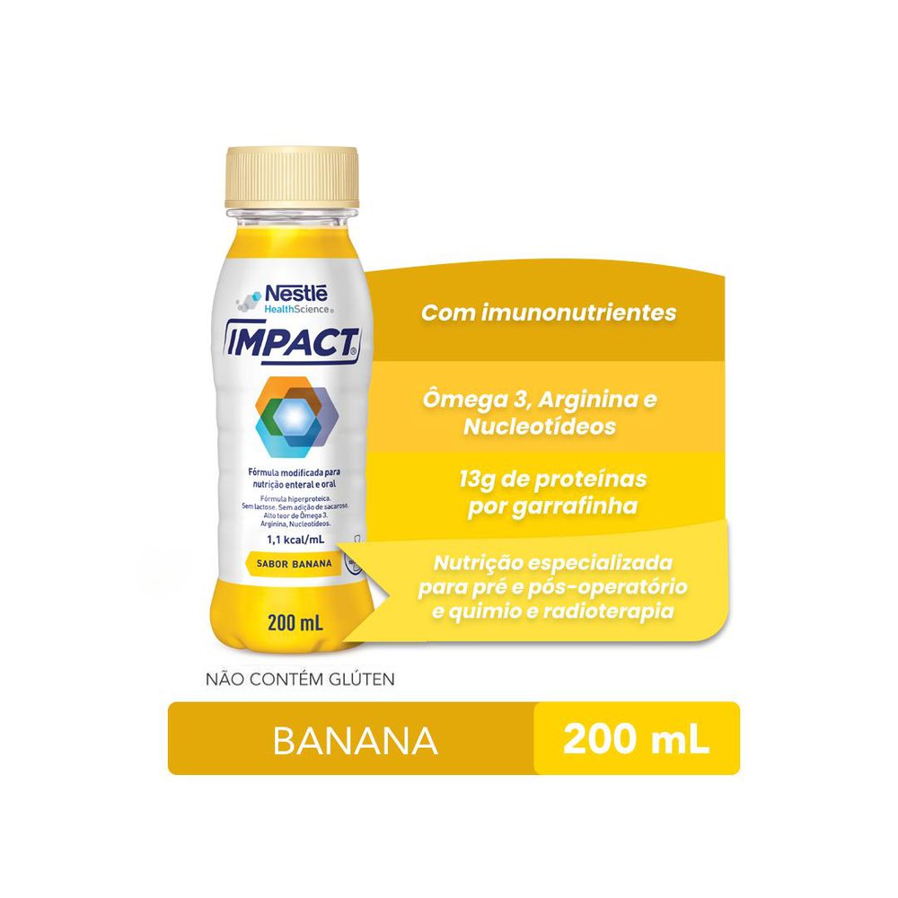 Nutrição Enteral e Oral Impact Banana 200mL