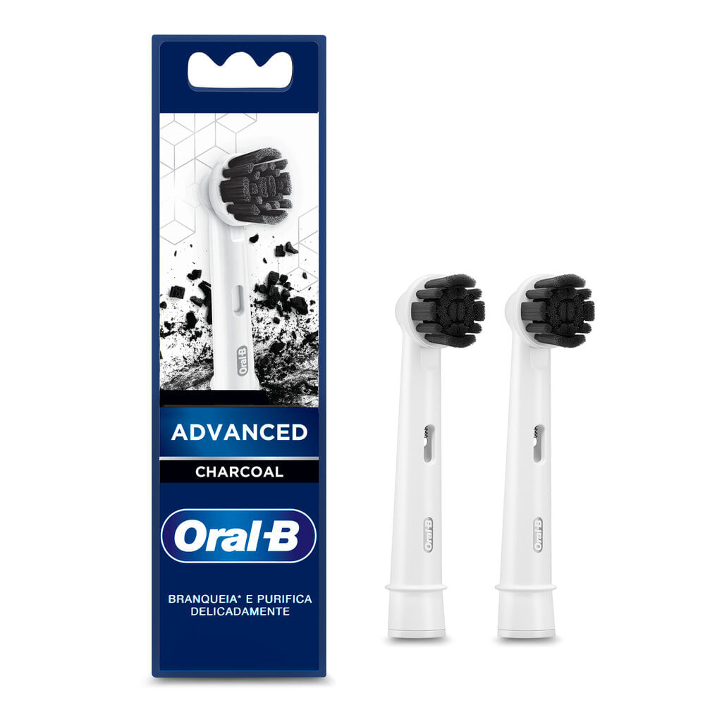 Refil Escova Dental Elétrcia Oral-B Advanced Charcoal 2 Unidades