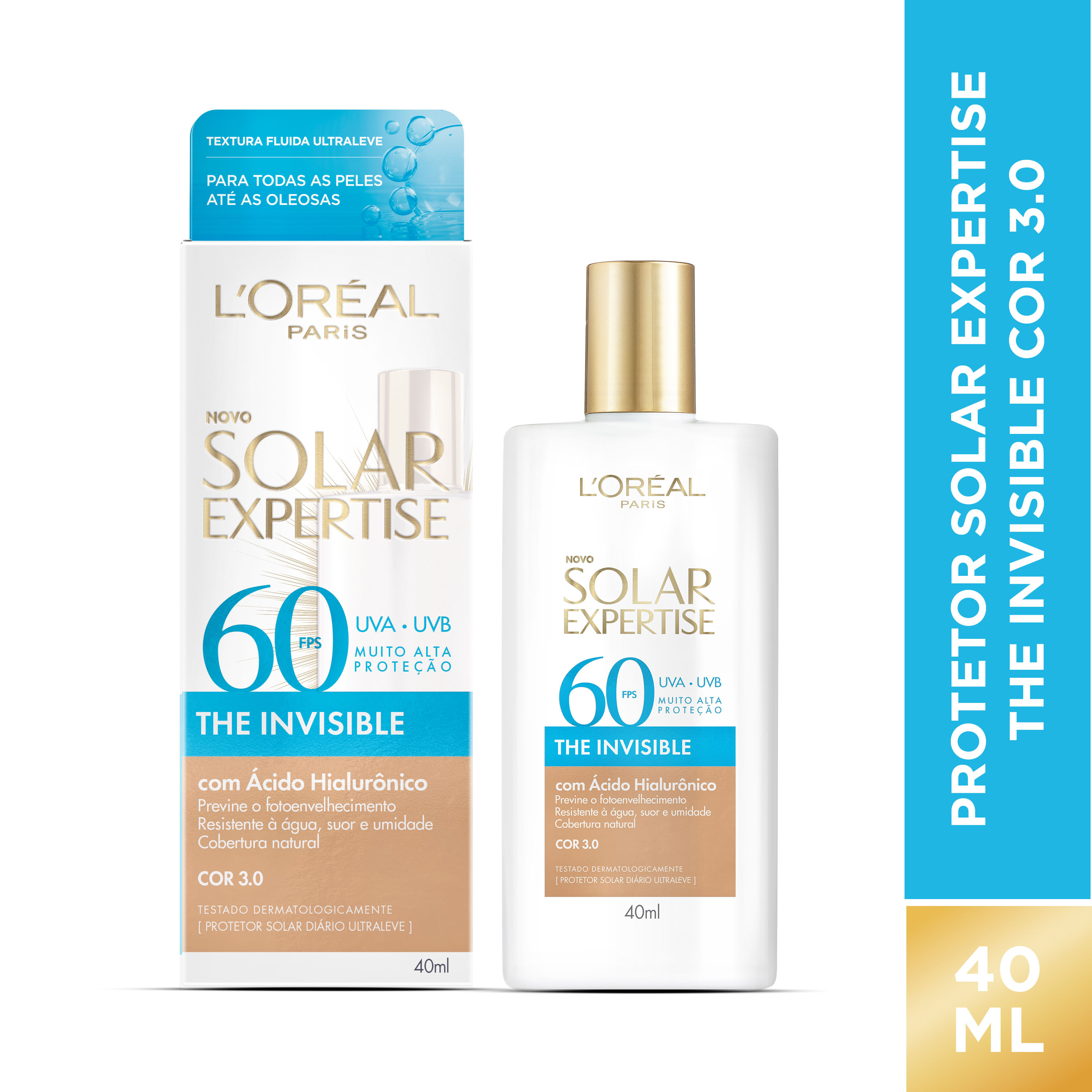 Protetor Solar Facial Solar Expertise The Invisible FPS60 Cor 3.0 40ml