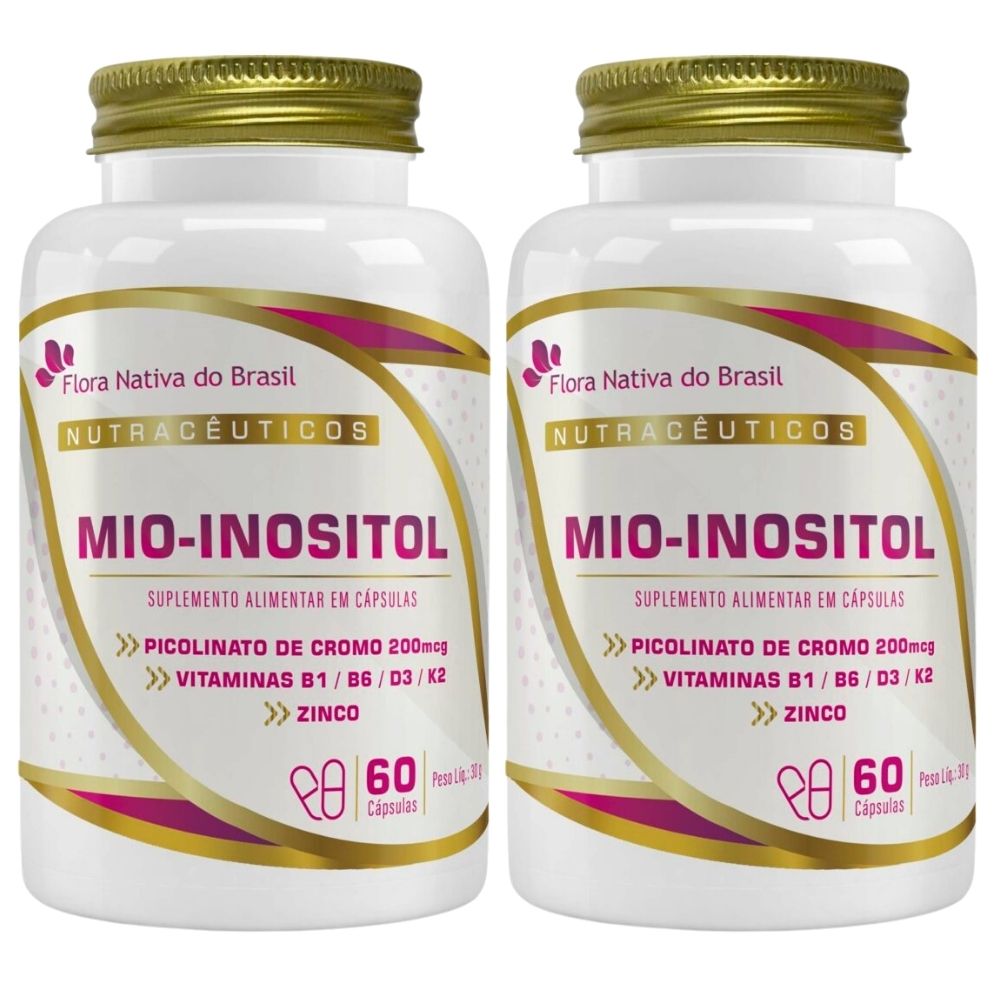 KIT 2X Mio-Inositol + Vitaminas 500mg 60 cápsulas - Flora Nativa