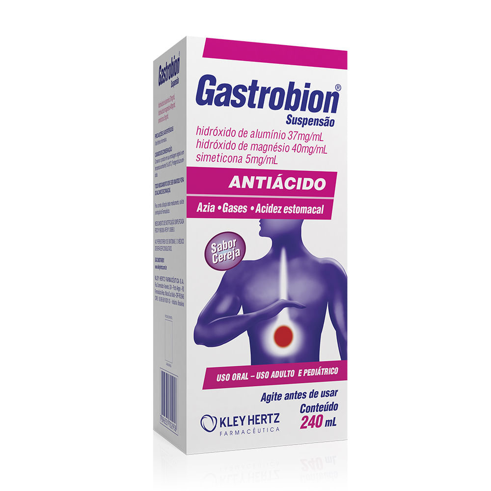 Gastrobion 37mg/ml + 40mg/ml + 5mg/ml Sabor Cereja Suspensão Oral 240ml