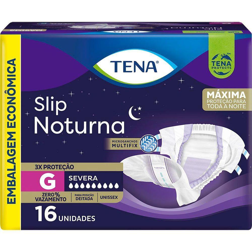 Fralda Geriátrica Slip Noturna - Tamanho G - 16 Unidades