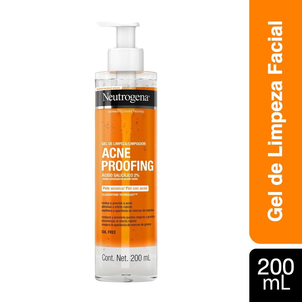 Gel de Limpeza Facial Neutrogena Acne Proofing com Ácido Salicílico 200ml