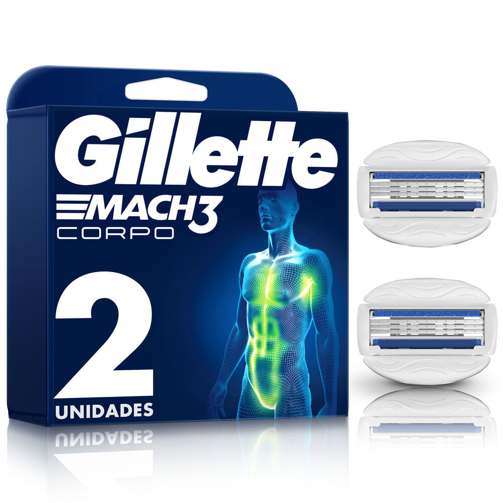 Carga para Aparelho de Barbear Gillette Mach3 Corpo 2 Unidades