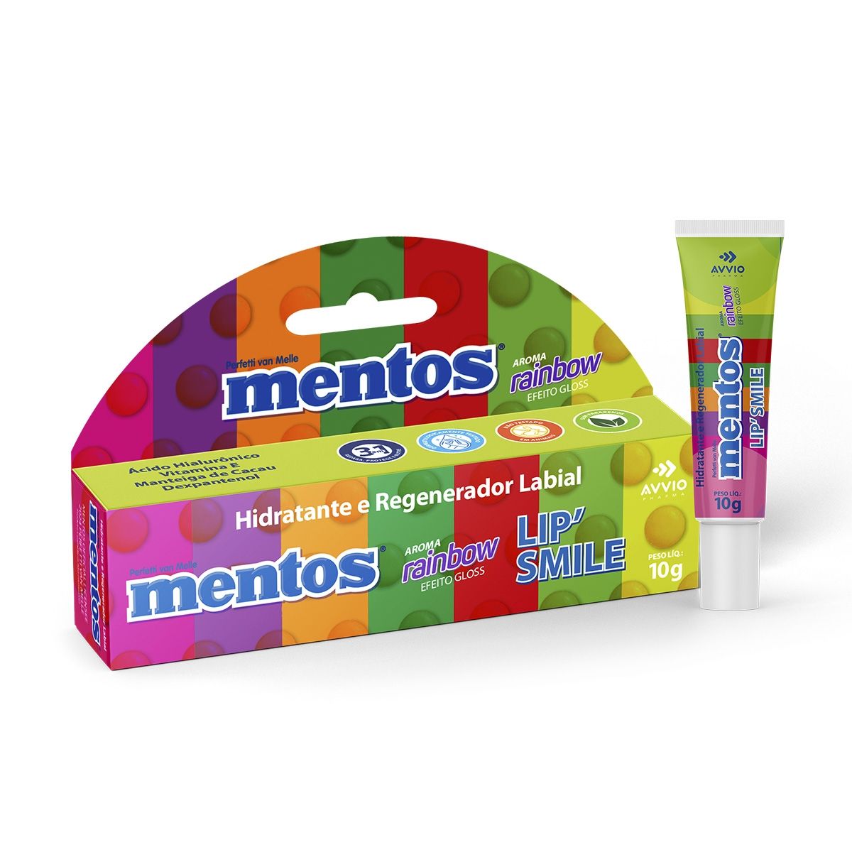 Protetor Labial Mentos Lip'Smile Rainbow 10g