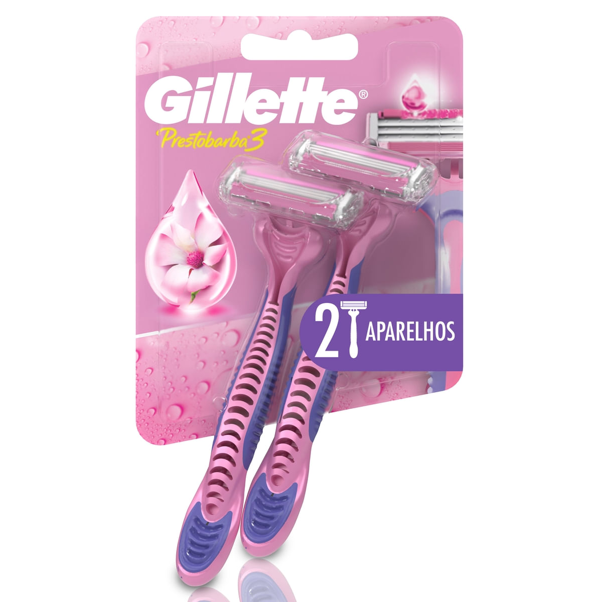 Aparelho de Depilação Descartável Gillette Prestobarba 3 Feminino 2 Unidades