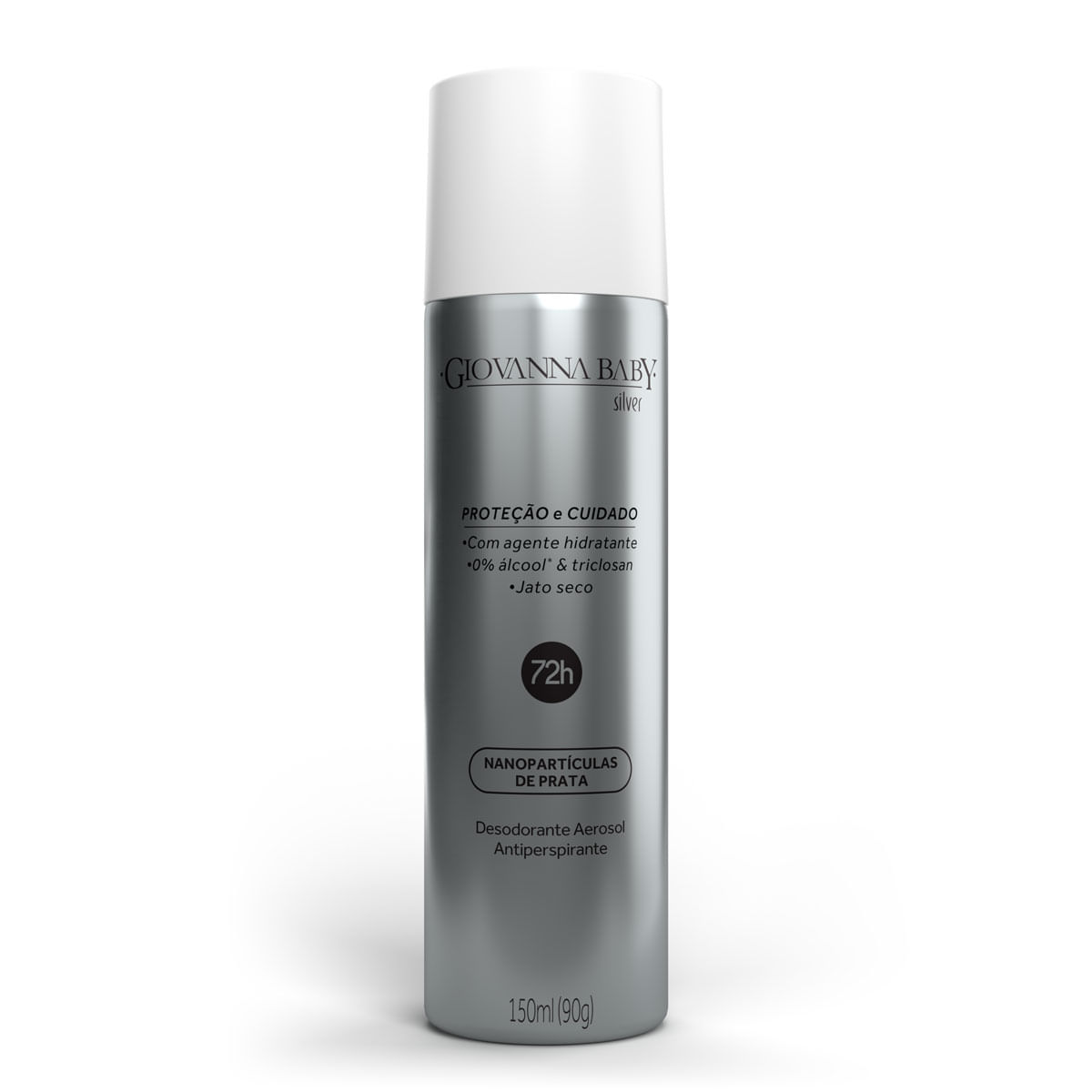 Desodorante Antiperspirante Giovanna Baby Silver 72h Aerossol 150ml