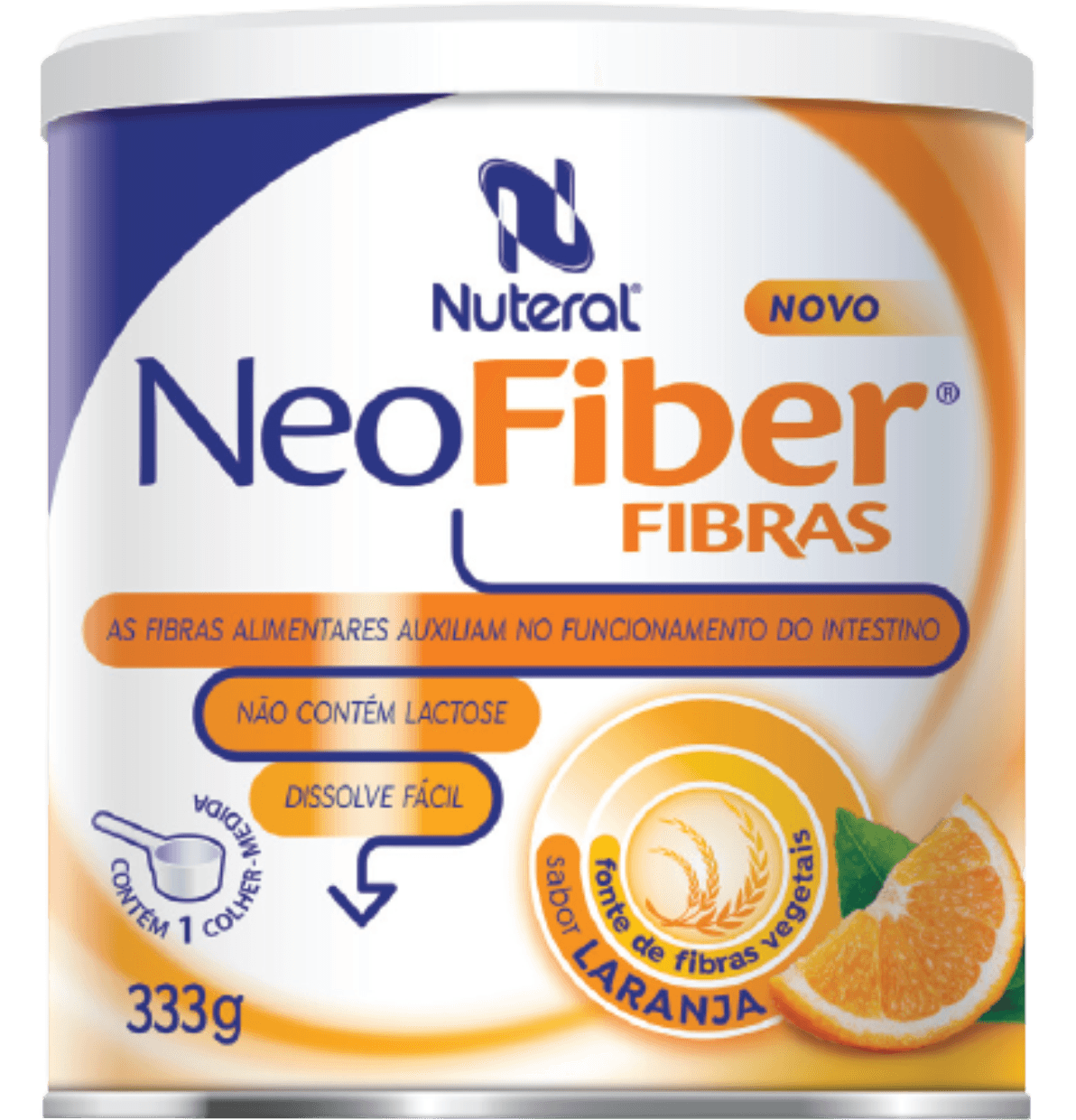 NeoFiber Fibras Laranja, Lata com 333g. Sabor Laranja