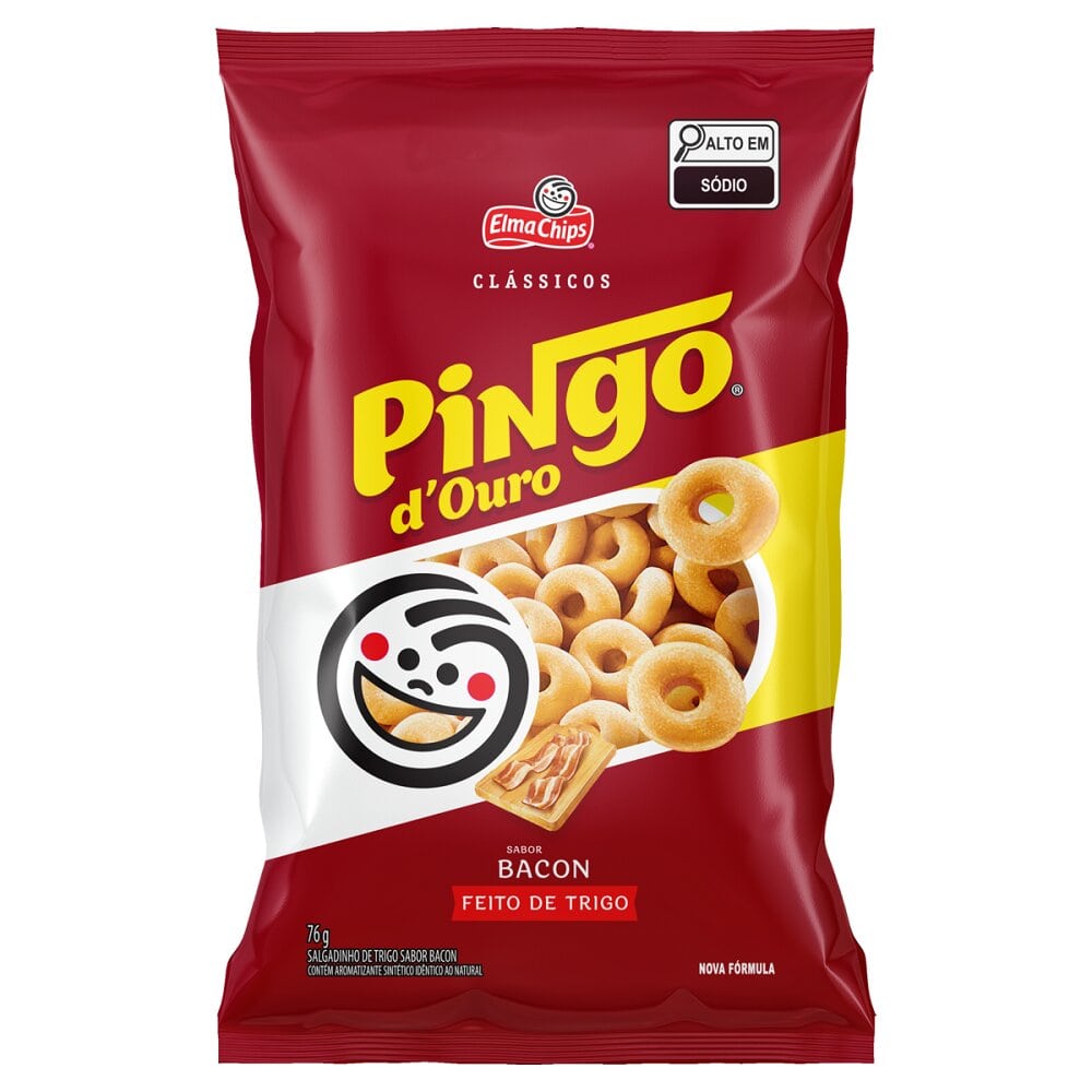 Salgadinho Clássicos Pingo d'Ouro Sabor Bacon 76g