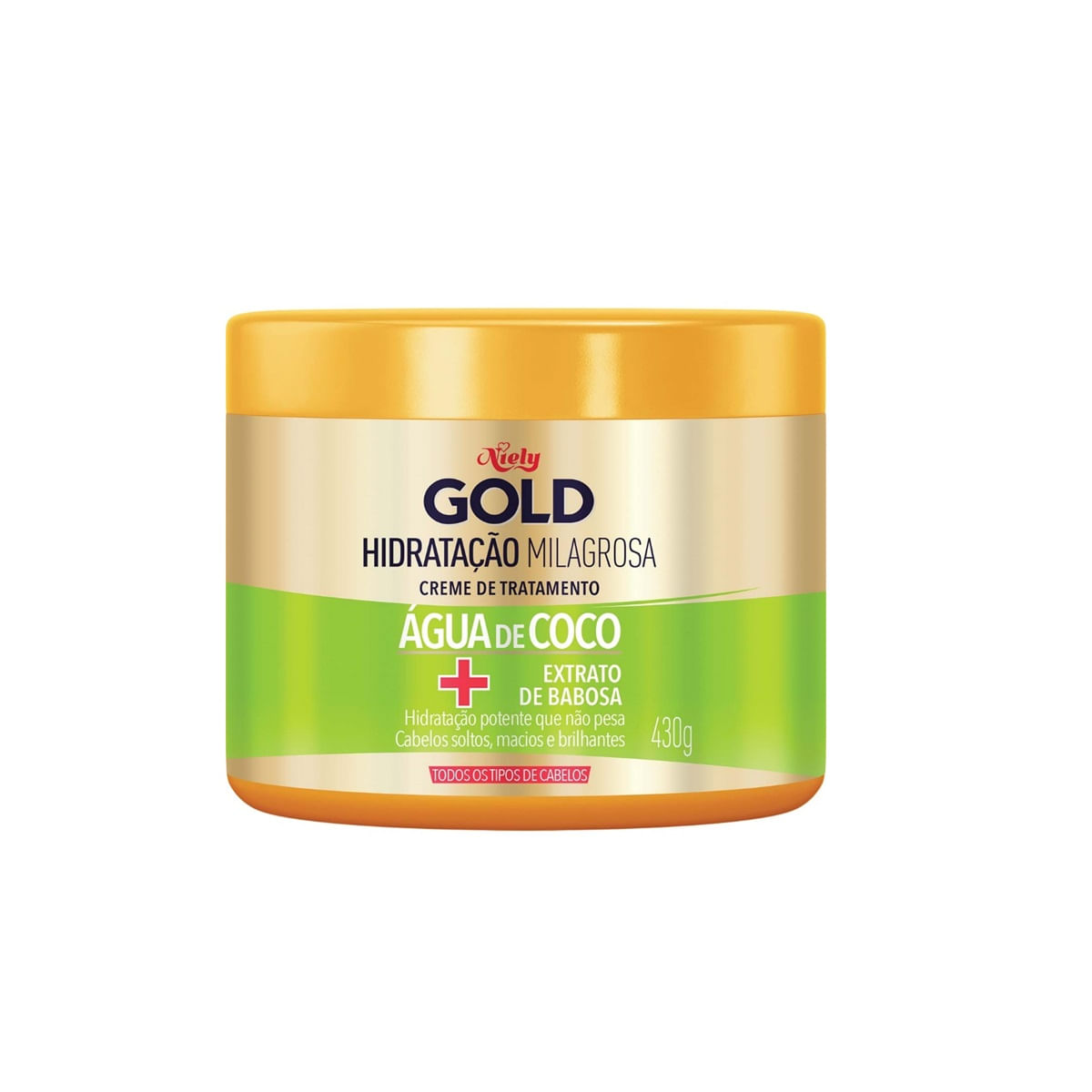 Creme de Tratamento Capilar Niely Gold Hidratação Milagrosa Água de Coco + Babosa 430g