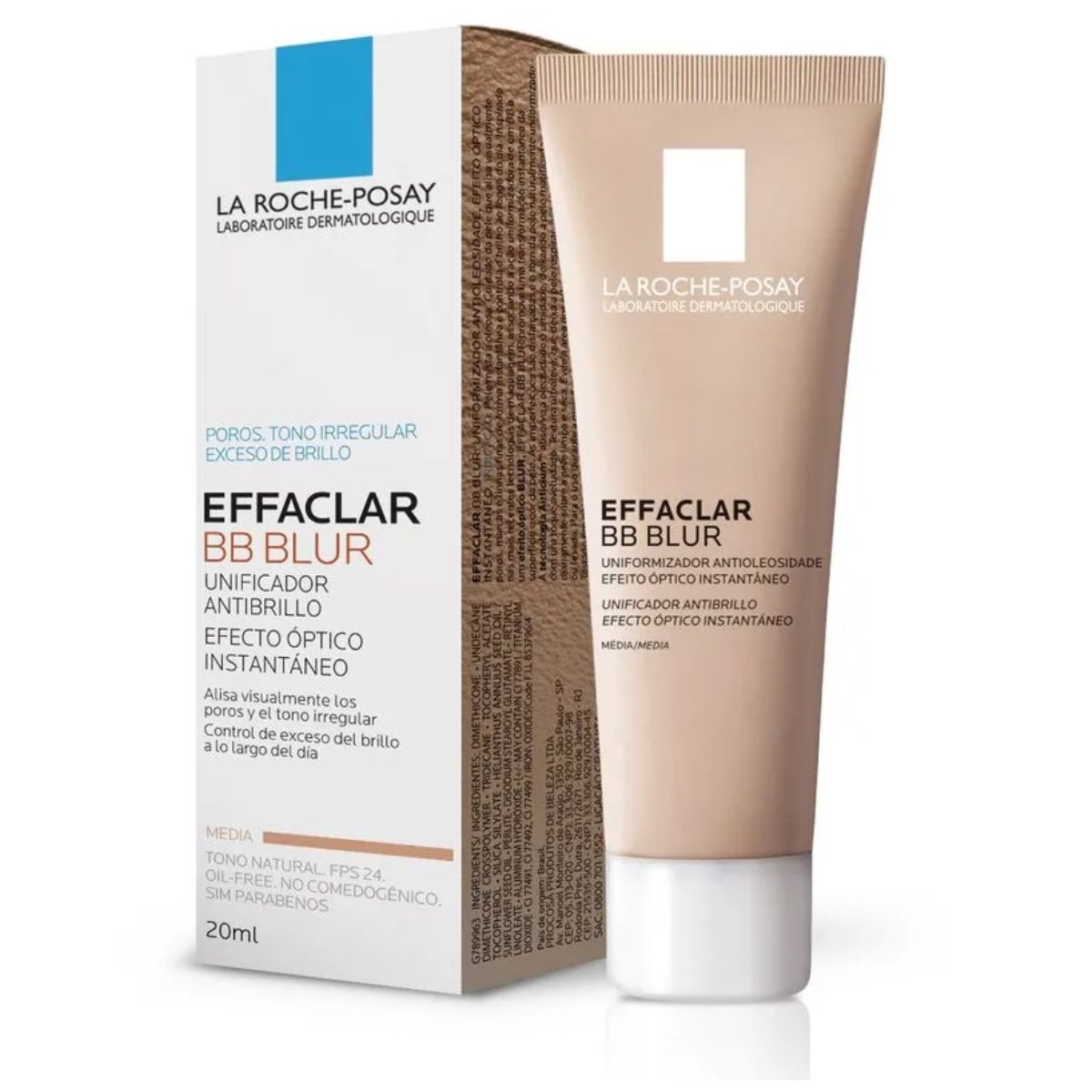 BB Blur Cor Média La Roche-Posay Effaclar 20ml