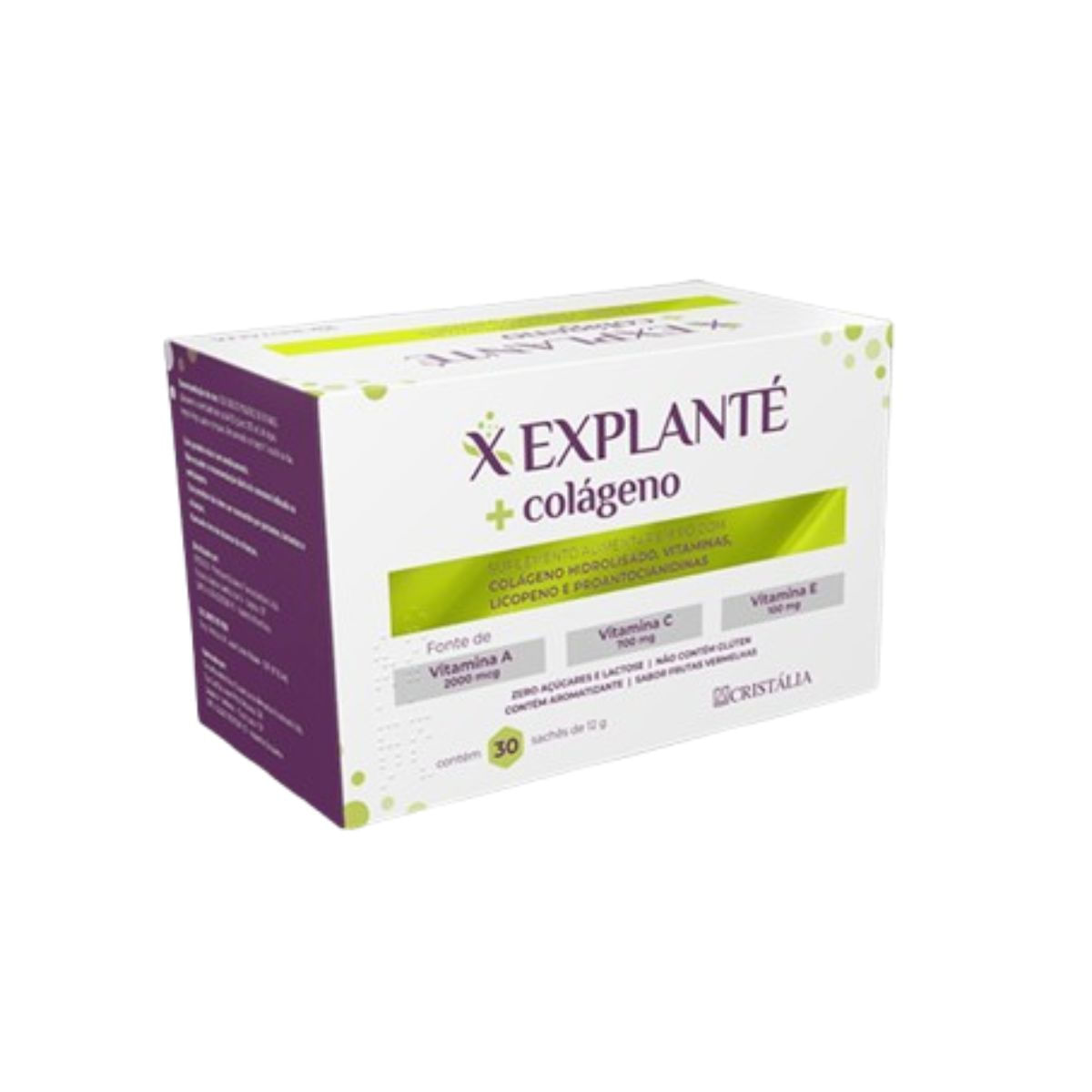 Explanté + Colágeno Sabor Frutas Vermelhas Pó para Solução Oral 30 Sachês 12g
