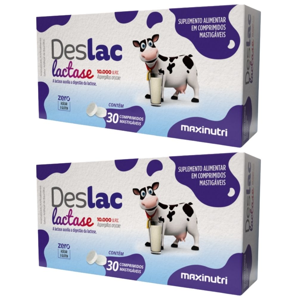 KIT 2X Deslac Lactase 10000 FCC - 30 Comprimidos - Maxinutri