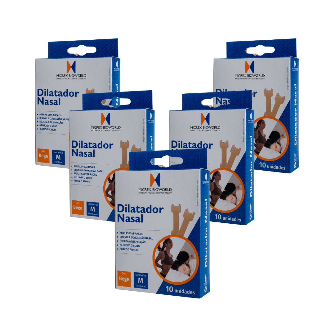 Kit 5 Fitas Dilatadoras Nasais Tamanho M - 10 Unidades