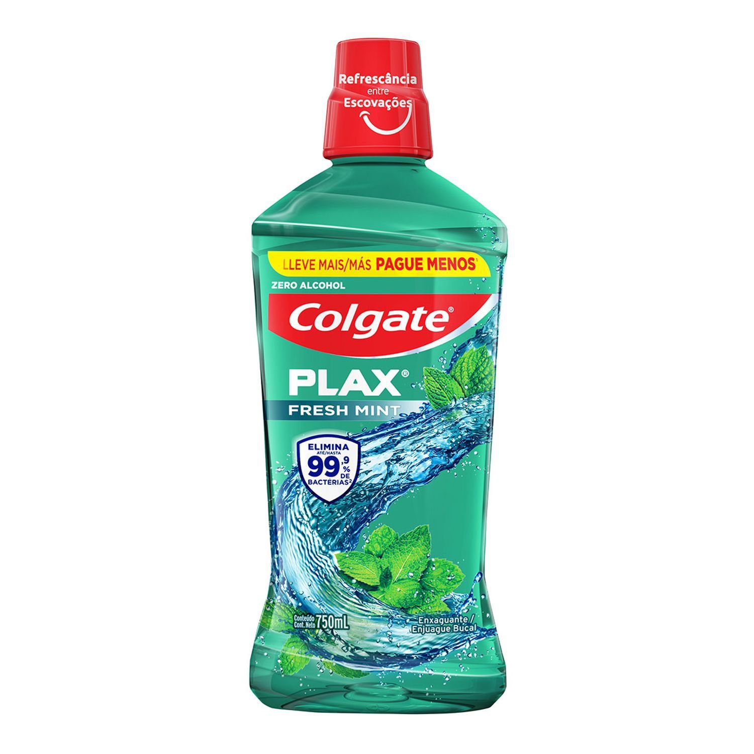 Enxaguante Bucal Colgate Plax Zero Álcool Sabor Fresh Mint 750ml