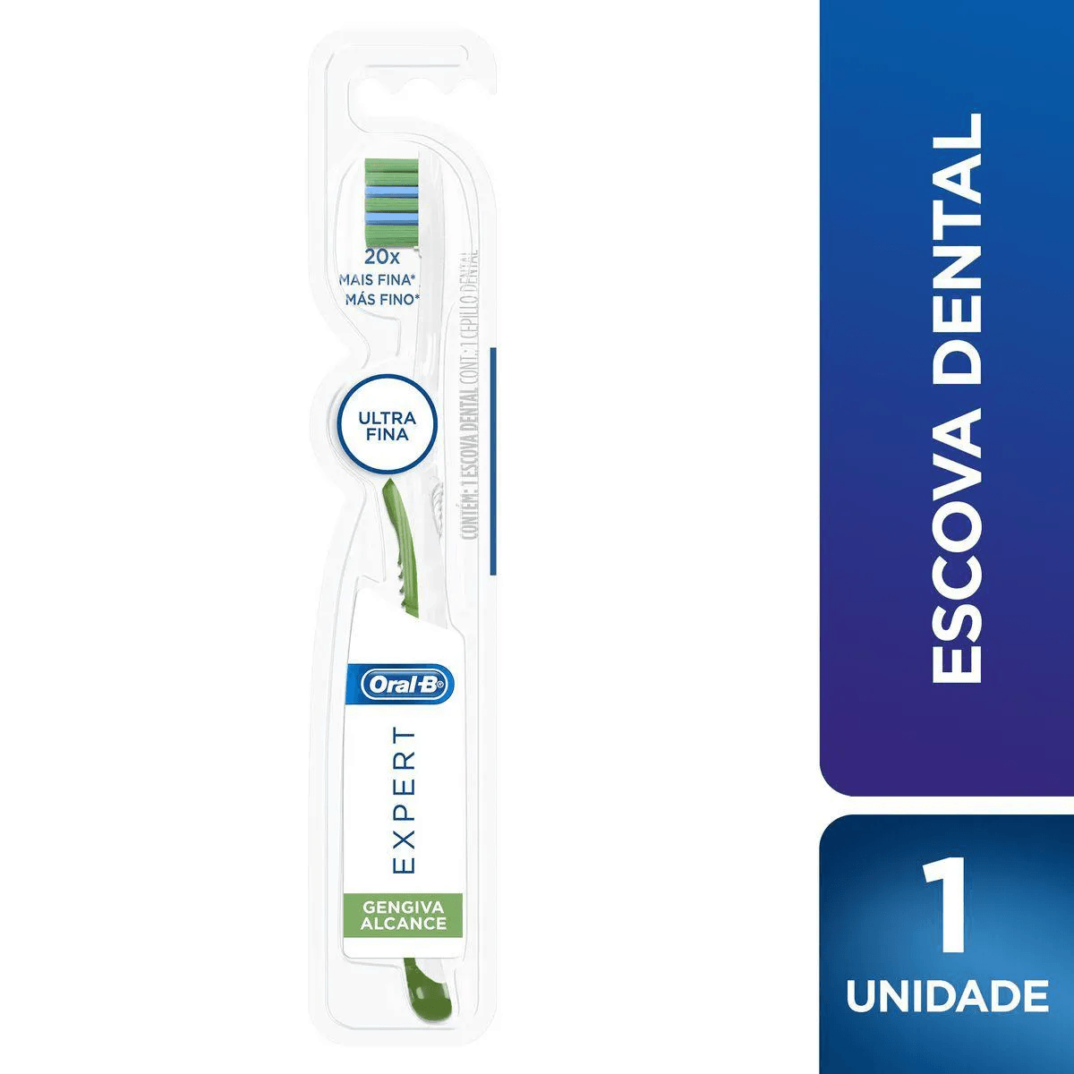 Escova Dental Oral-B Expert Gengiva Alcance Cerdas Ultrafina Macias 1 Unidade