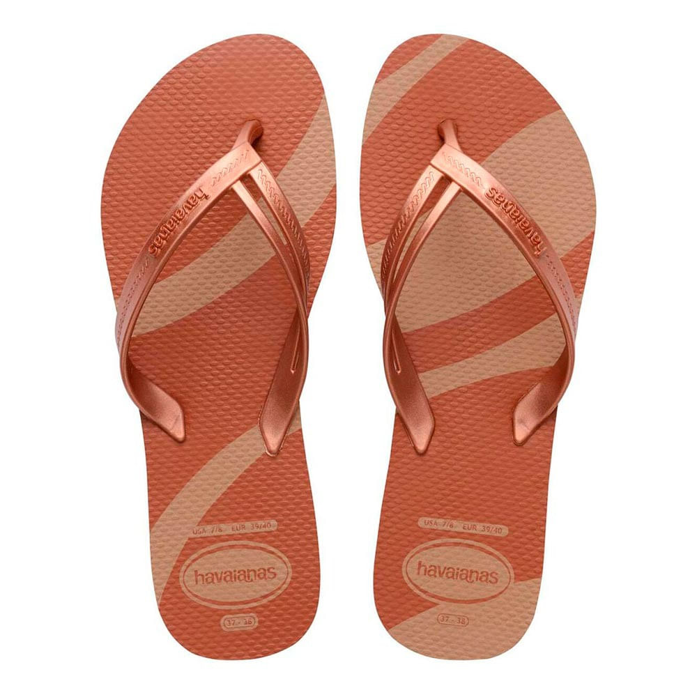 Chinelo Havaianas Elegance Print Fc Rose Gold 37/38