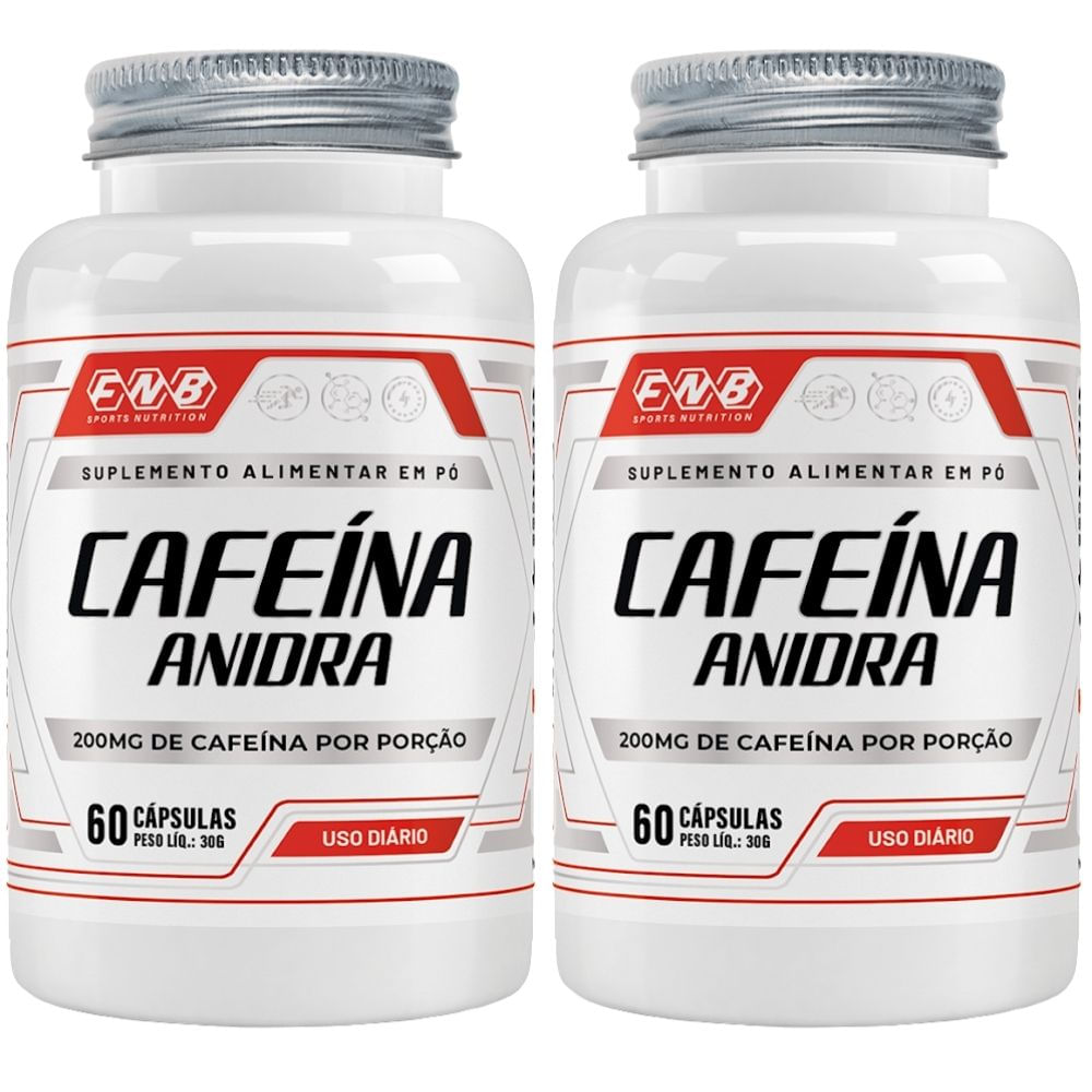 KIT 2X Cafeína Anidra 200mg 60 cápsulas - FNB Sports