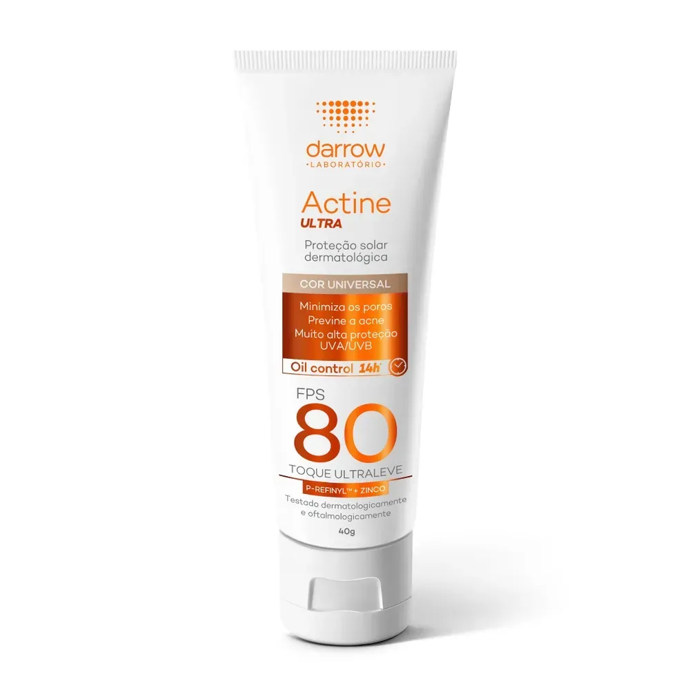 Protetor Solar Facial Darrow Actine Ultra FPS80 Oil Control Cor Universal 40g