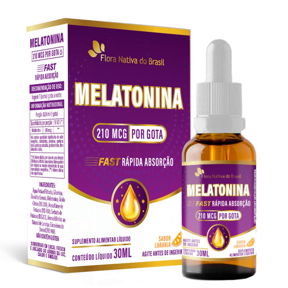 Melatonina em gotas 30ml - Flora Nativa Sabor:Morango Morango