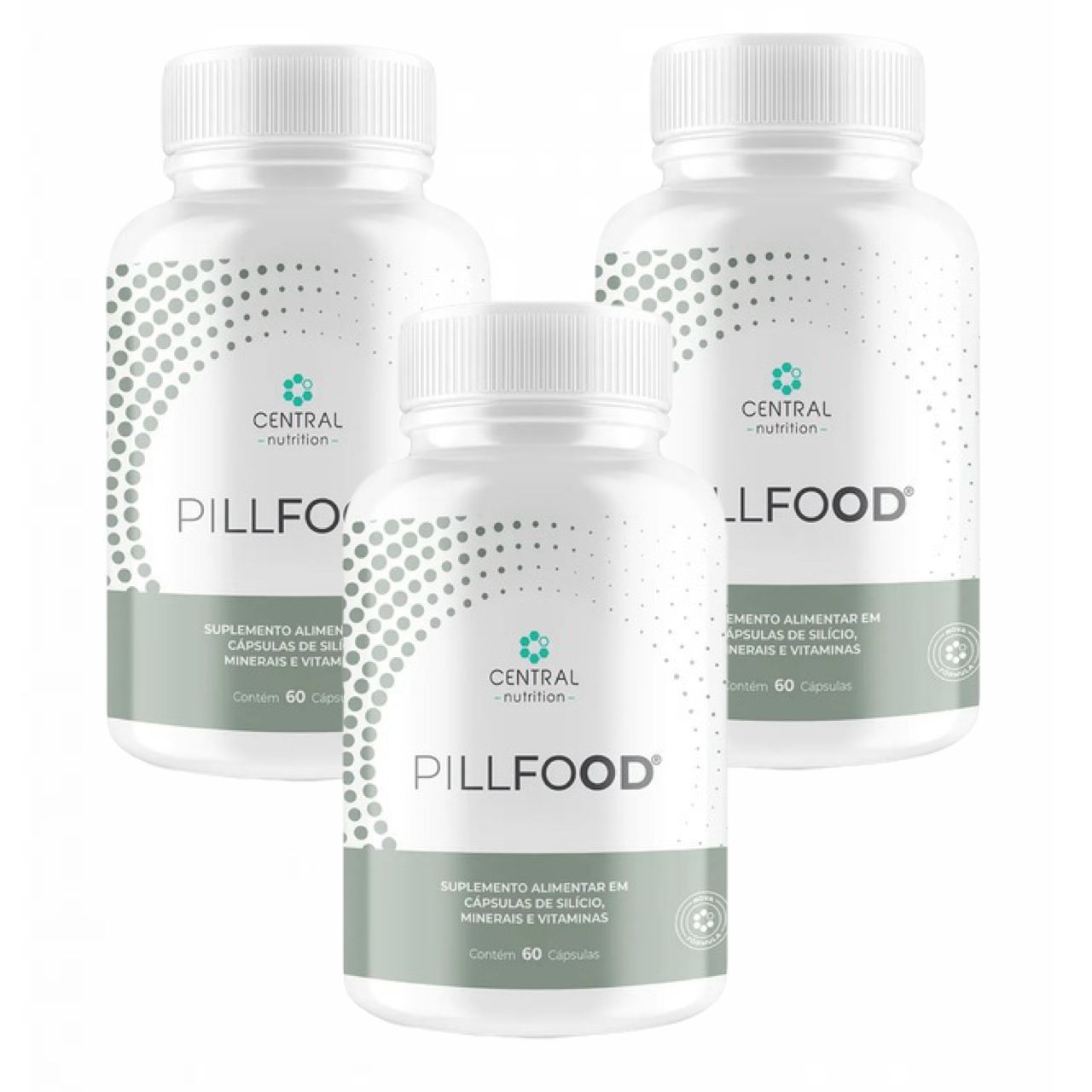 3x Pillfood - Silício Orgânico - Central Nutrition - 60 Cápsulas