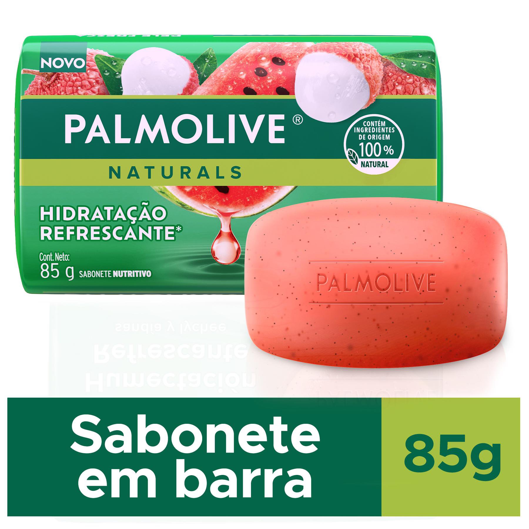 Kit Sabonete em Barra Palmolive Naturals Melancia e Lichia 85g 6 Unidades