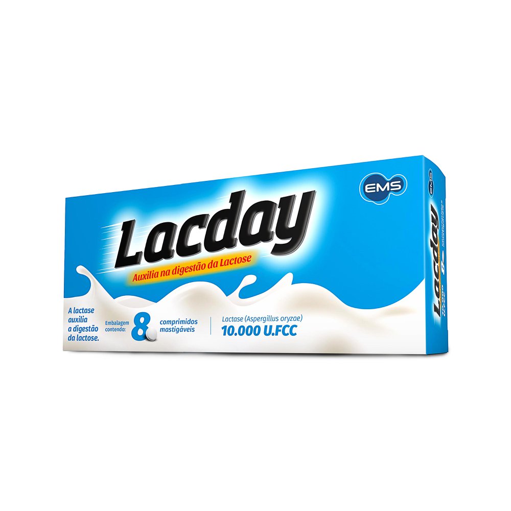Lacday Lactase 10.000U.Fcc 8 Comprimidos Mastigáveis