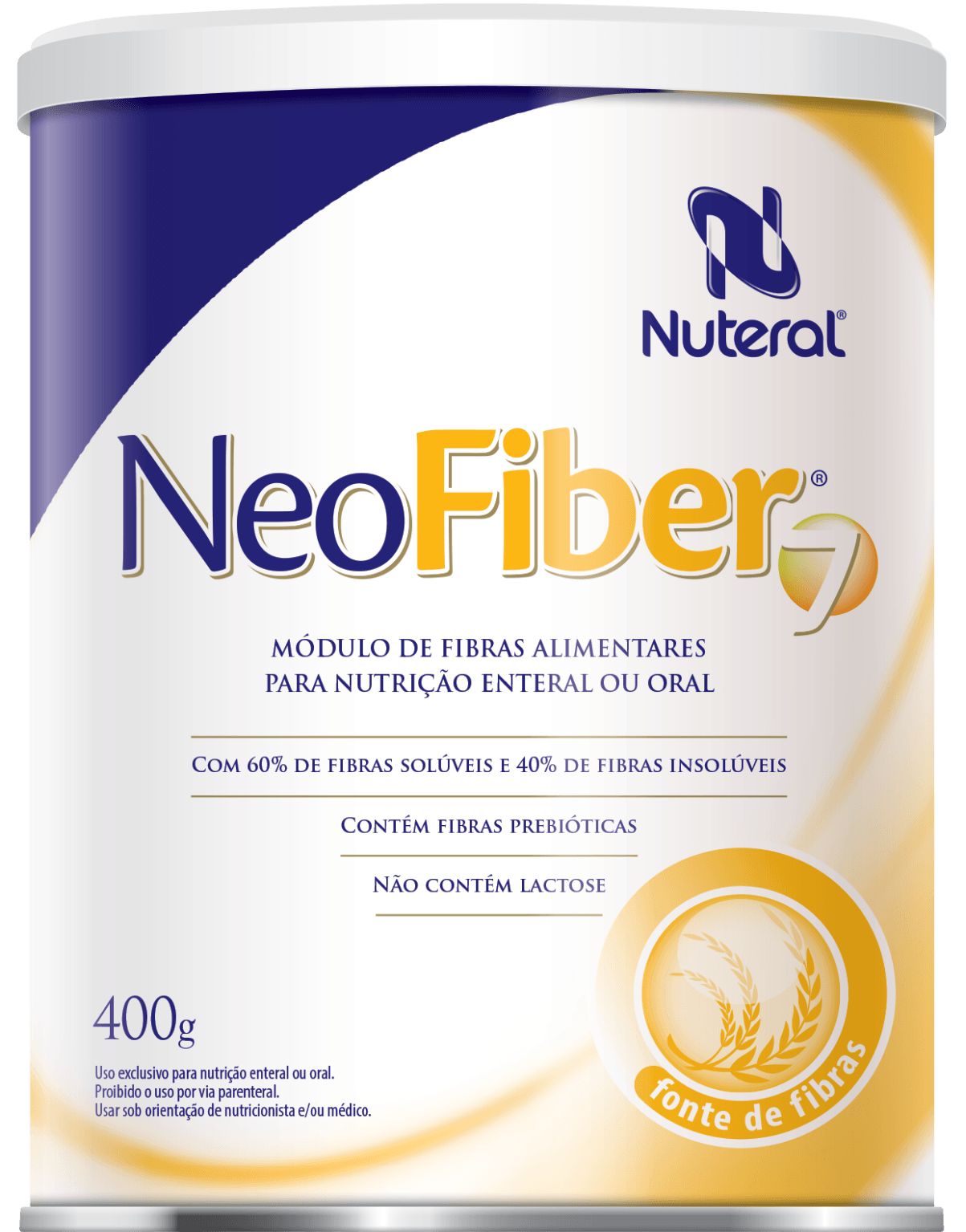 Neofiber 7 Fibras, Lata com 400g. Sabor Neutro. Fácil Preparo.
