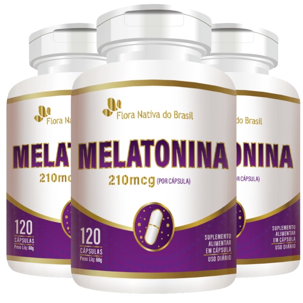 KIT 3X Melatonina 120 cápsulas - Flora Nativa