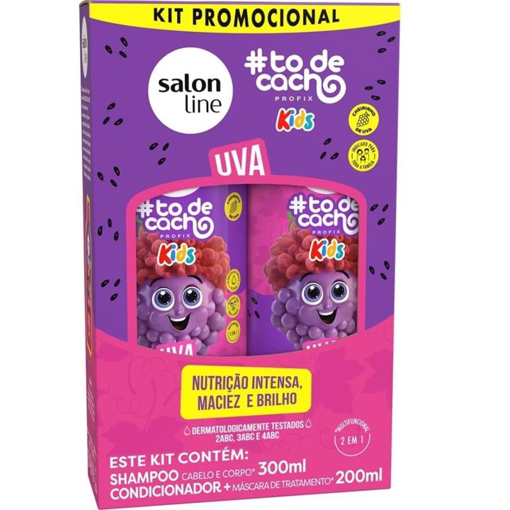 Shampoo + Condicionador Infantil Salon Line Todecacho Uva - 300ml + 200ml