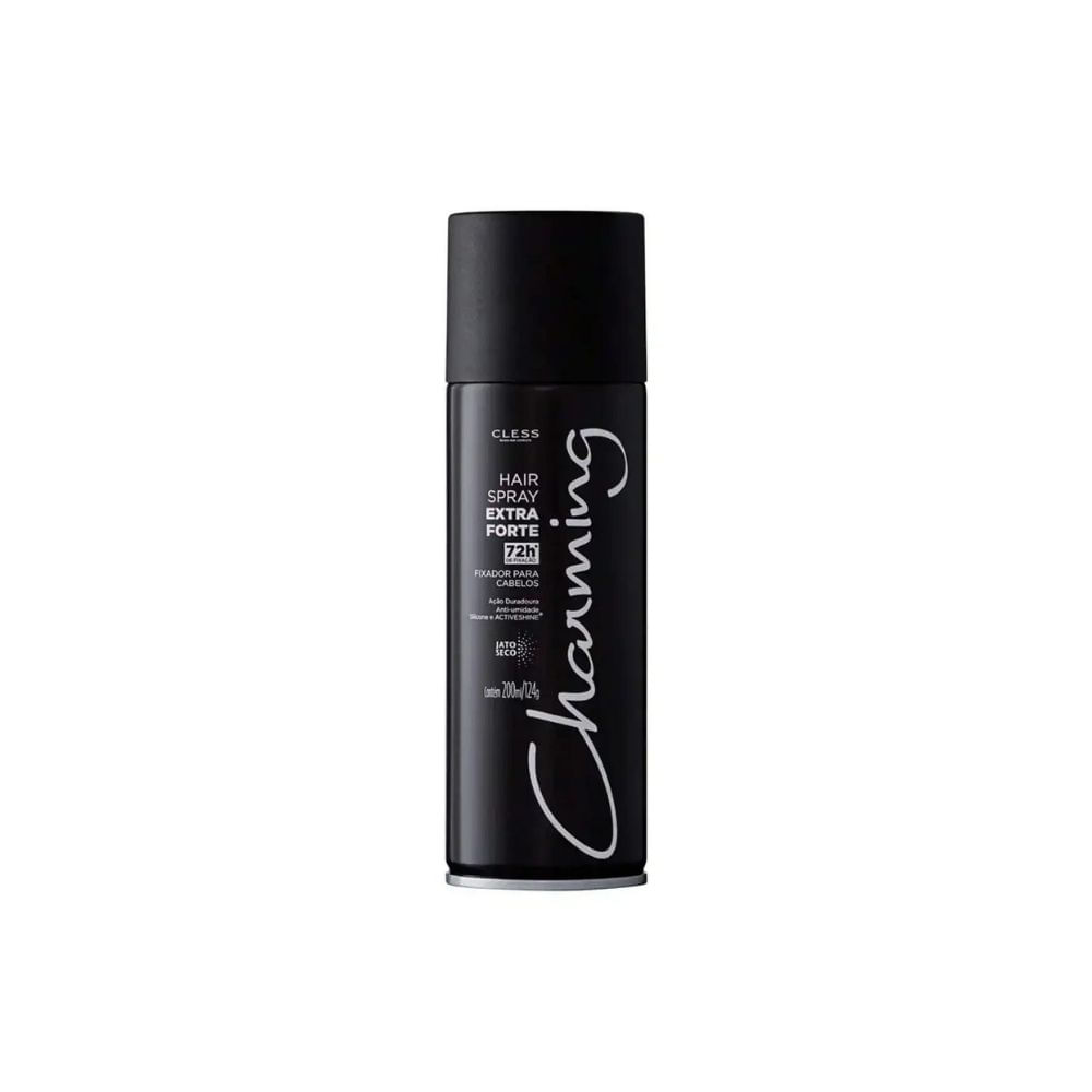 Fixador Capilar Charming Hair Spray Black Com 200ml