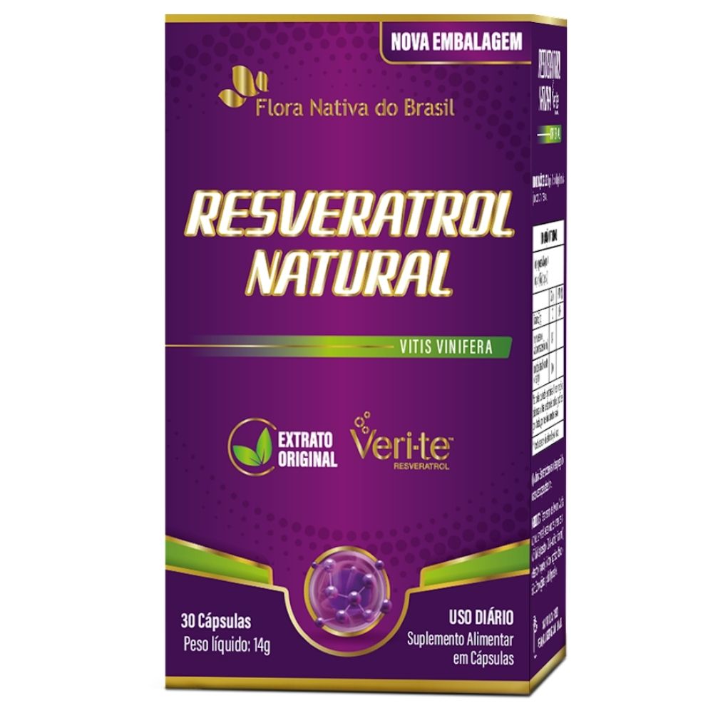 Resveratrol Natural Veri-te ® 30 Cápsulas - Flora Nativa