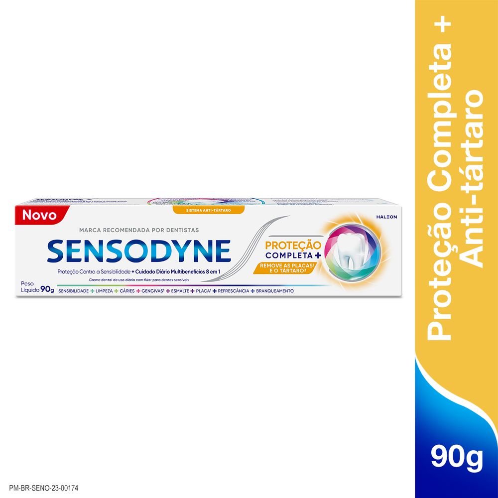Creme Dental Sensodyne Proteção Completa + Antitártaro para Dentes Sensíveis 90g