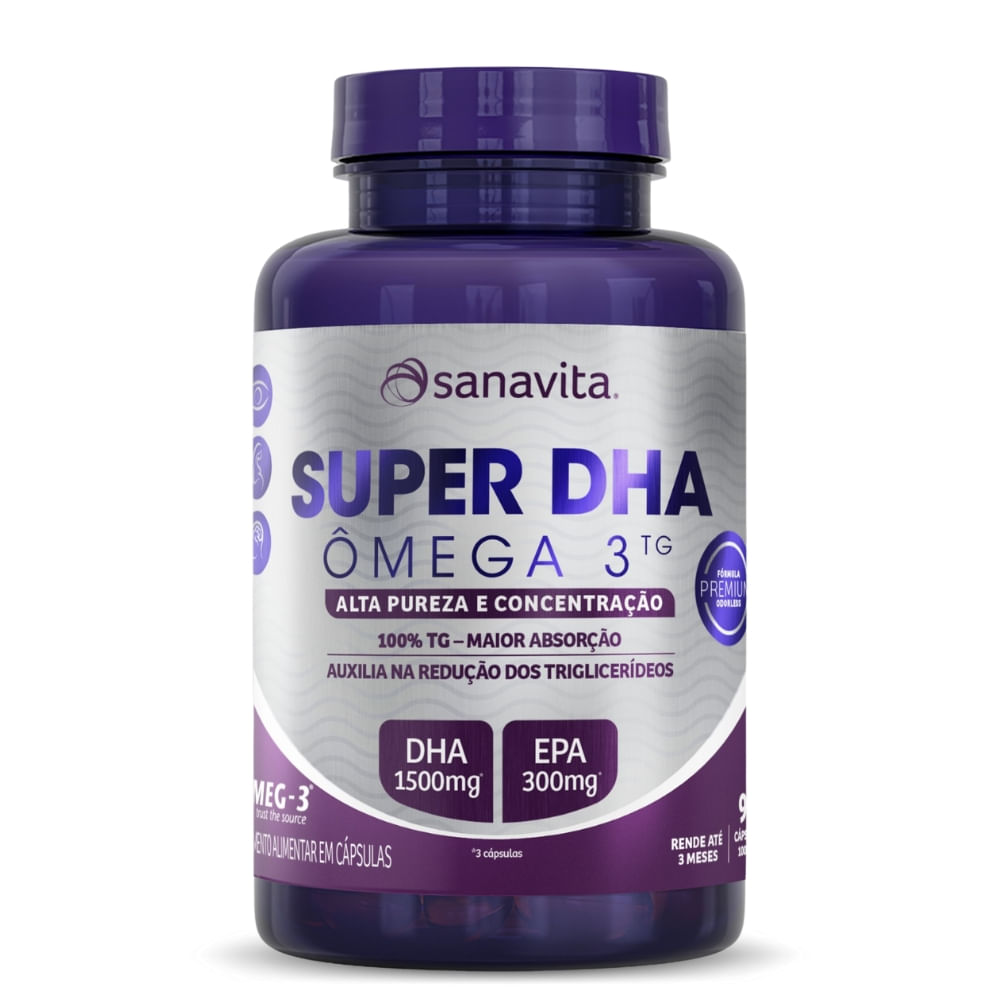 Ômega 3 Super DHA 90 cápsulas 1000mg Sanavita